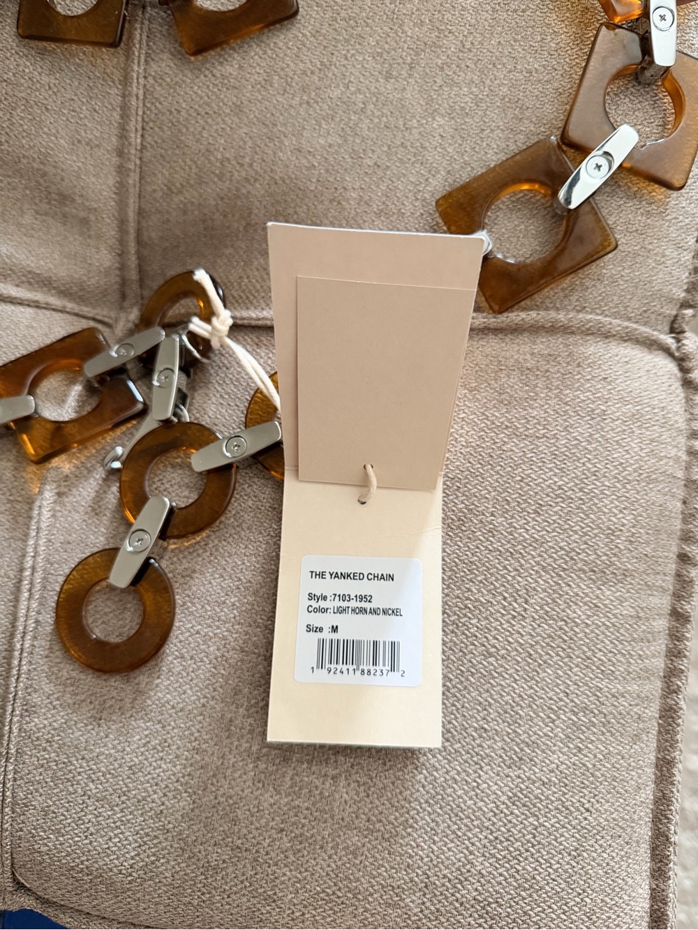 MOTHER Adjustable Brown Resin Link Chain Belt with Silver Accents Sz M ✨NWT✨ - Picture 9 of 12